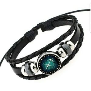 Sagittarius leather bracelet